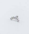 Piercing curvo helix 7 cristales silver / Acero Inoxidable