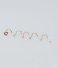 Piercing set nostril rose gold amore