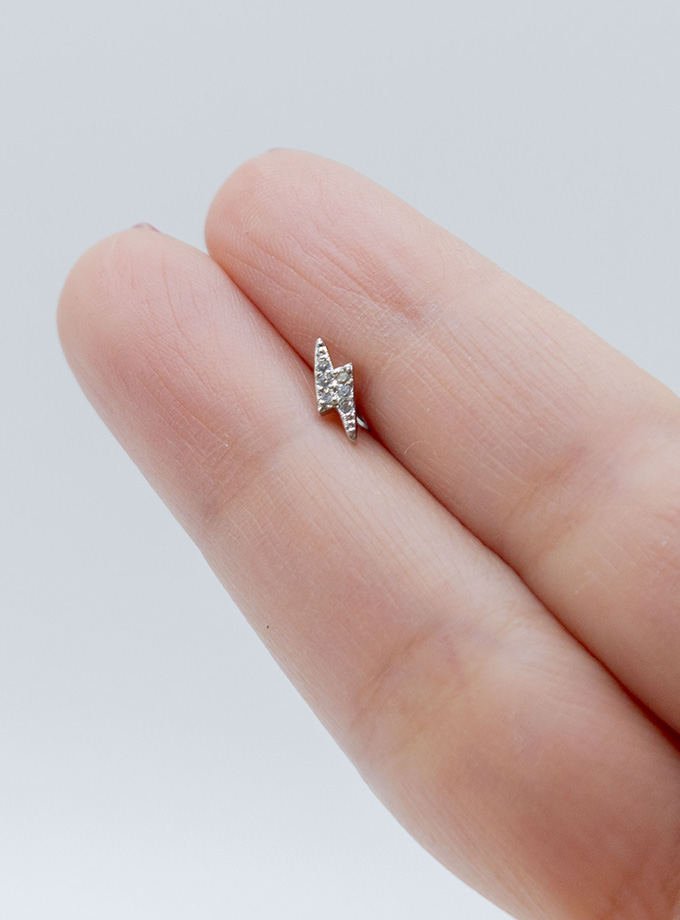 Piecing rayo silver petit / Acero Inoxidable