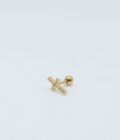 Piercing creu dorado / Acero Inoxidable